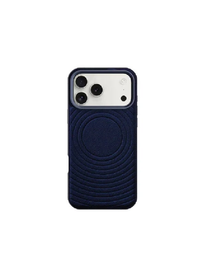 LEVELO Case For iPhone 17 Pro Spirale PU Leather - Blue - Image 1